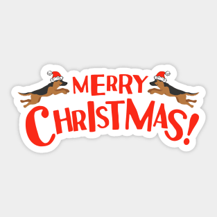 Merry Christmas with Santa German Shepherd Sticker